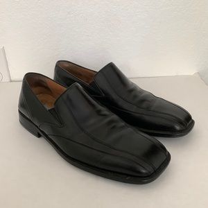 MEZLAN MENS LEATHER SHOES SLIP ON SQUARE TOE BLACK SIZE 10